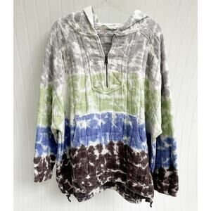 Free People Movement Trapped In Paradise Tie Dye Pullover Hoodie Oversized Small